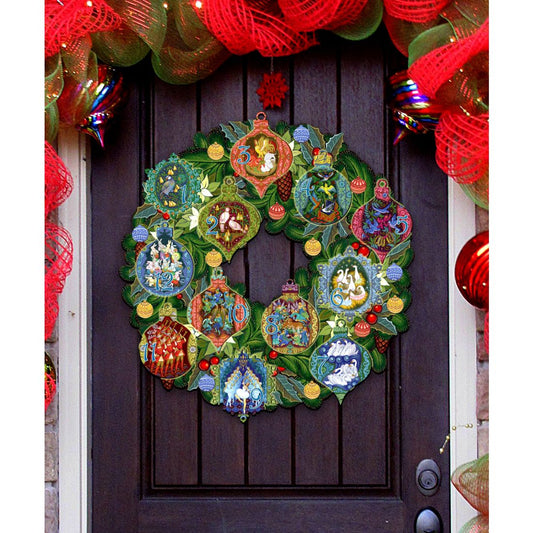 12 Days of Christmas Holiday Door Wreath by G. Debrekht - Christmas Decor - 8185313H-0